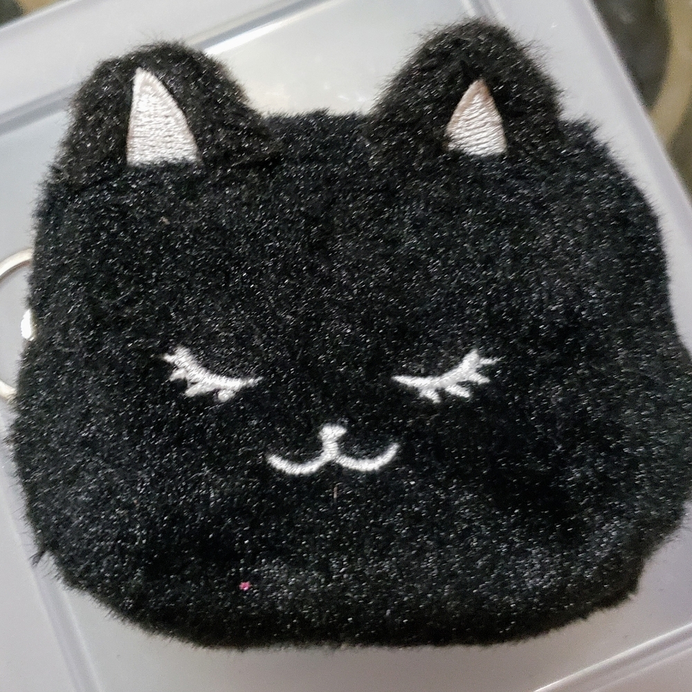 Cute kitty black coin purse!!